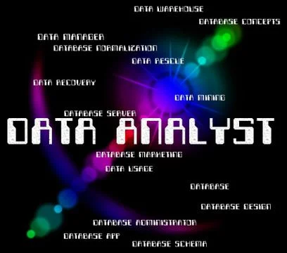 Data Analyst Means Knowledge Analyser And Analytics Illustrazione stock