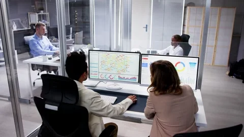 Data Analyst Using Data Analytics KPI Stock Footage 253532816