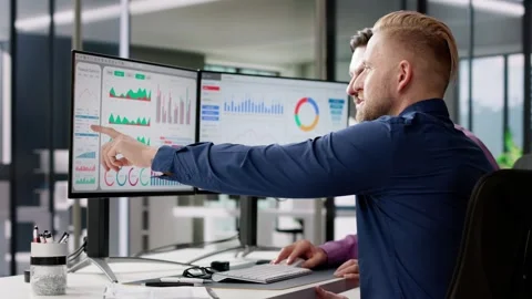 Data Analyst Using Data Analytics KPI Stock Footage 264030064