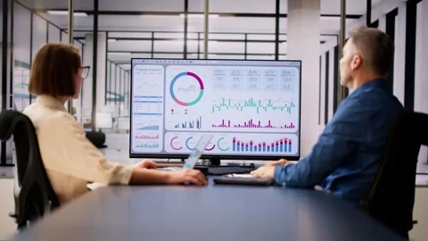 Data Analyst Using Data Analytics KPI Stock Footage 268465454