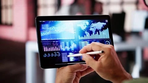 Data Analyst Using Data Analytics KPI Video stock 281306084