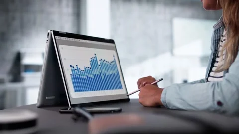 Data Analyst Using Data Analytics KPI Stock Footage 293933256