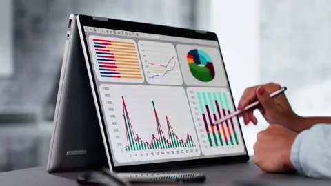 Data Analyst Using Data Analytics KPI Stock Footage 293934924