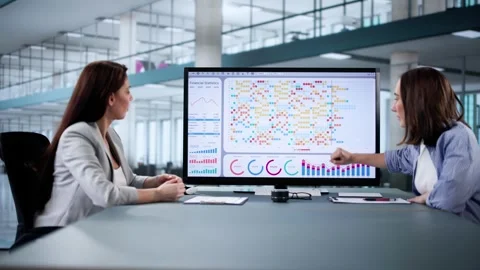 Data Analyst Using Data Analytics KPI Stock Footage 303664453