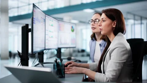 Data Analyst Using Data Analytics KPI Stock Footage 304177133