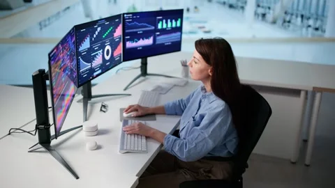 Data Analyst Using Data Analytics KPI Stock Footage 322859759