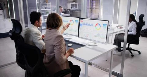 Data Analyst Using Data Analytics KPI Stock Photos