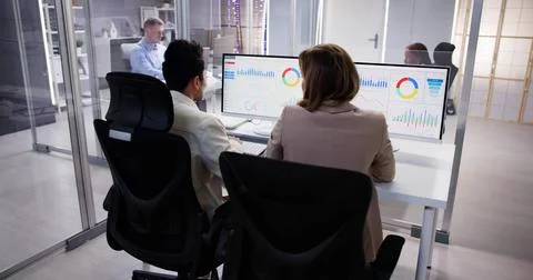 Data Analyst Using Data Analytics KPI Stock Photos
