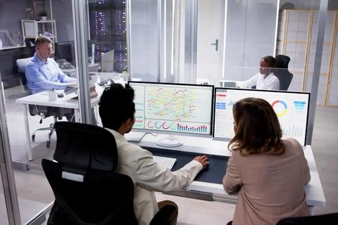 Data Analyst Using Data Analytics KPI Stock Photos