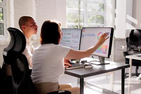 Data Analyst Using Data Analytics KPI Stock Photos