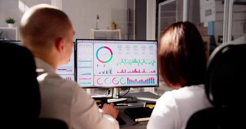 Data Analyst Using Data Analytics KPI Stock Photos