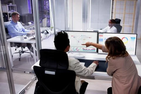 Data Analyst Using Data Analytics KPI Stock Photos