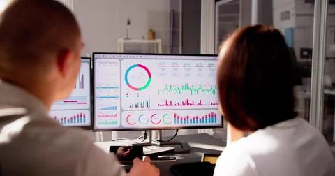 Data Analyst Using Data Analytics KPI Stock Photos