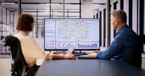 Data Analyst Using Data Analytics KPI Stock Photos