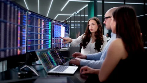 Data Analyst Using Spreadsheet On Desktop To Make Report Stock Footage 328393263