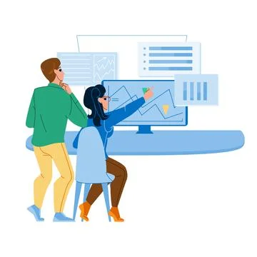 Data analyst vector Stock Illustration