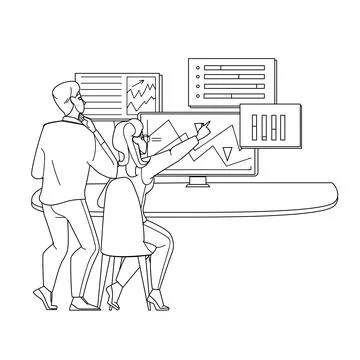 Data analyst vector Stock Illustration