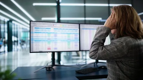 Data Analyst Woman Using Spreadsheet Stock Footage 287833404