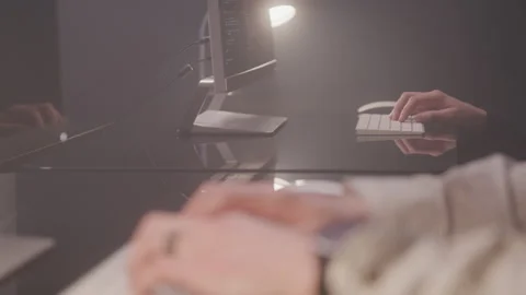 Data Analysts Work Together at a Computer Desks Stock Footage 208766437