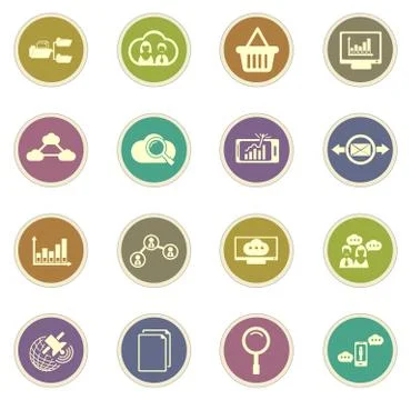 Data analytic and social network icons Stock Illustration