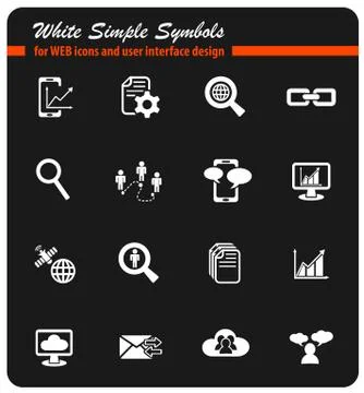 Data analytic and social network icon set 스톡 일러스트