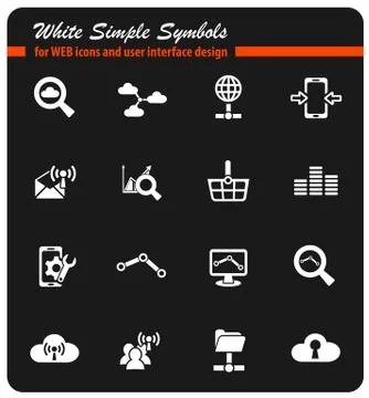Data analytic and social network icon set 스톡 일러스트