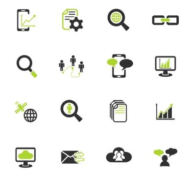 Data analytic and social network icon set 스톡 일러스트