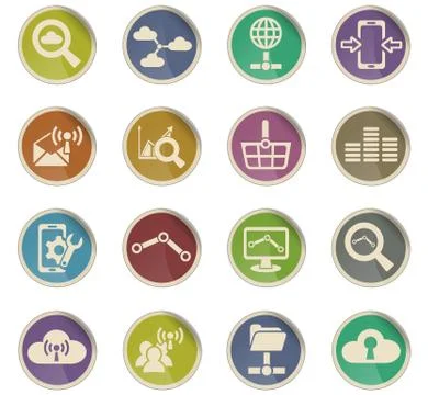 Data analytic and social network icon set 스톡 일러스트