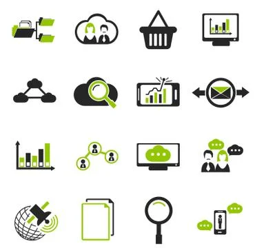 Data analytic and social network icons Stock Illustration