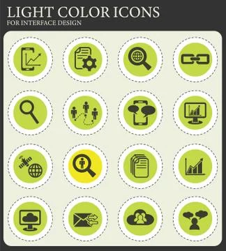 Data analytic and social network icon set 스톡 일러스트