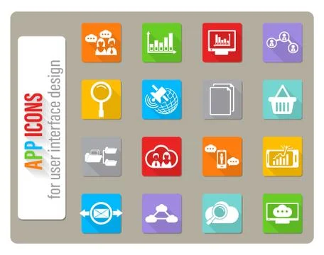 Data analytic icon set Stock Illustration