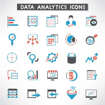 Data analytic icons Stock Illustration