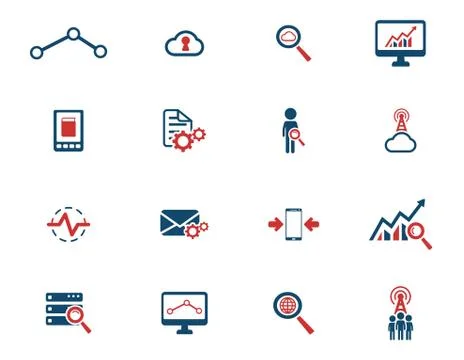 Data analytic simply icons Illustrazione stock