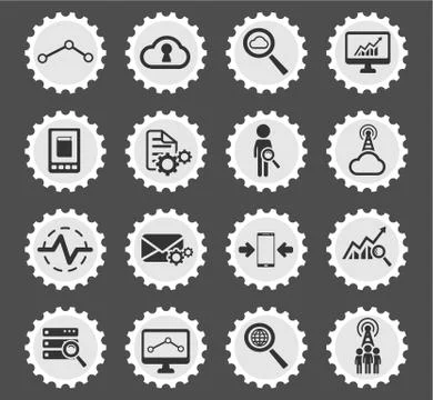 Data analytic simply icons Illustrazione stock