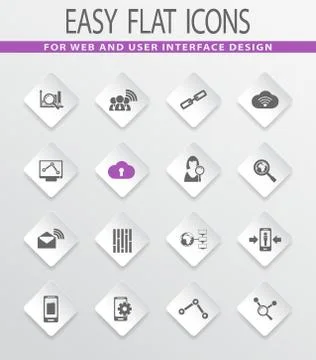Data analytic vector icons set Stock Illustration