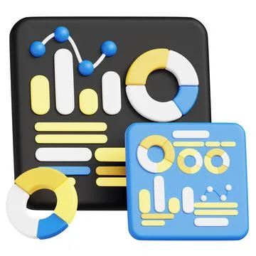 Data Analytics 3d icon illustration. Stock Photos