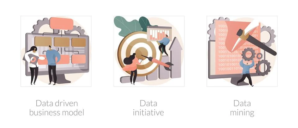 Data analytics abstract concept vector illustrations. Stock Illustration