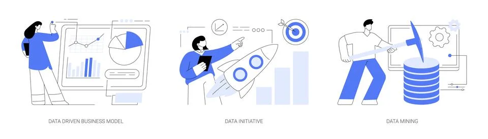 Data analytics abstract concept vector illustrations. Stock Illustration