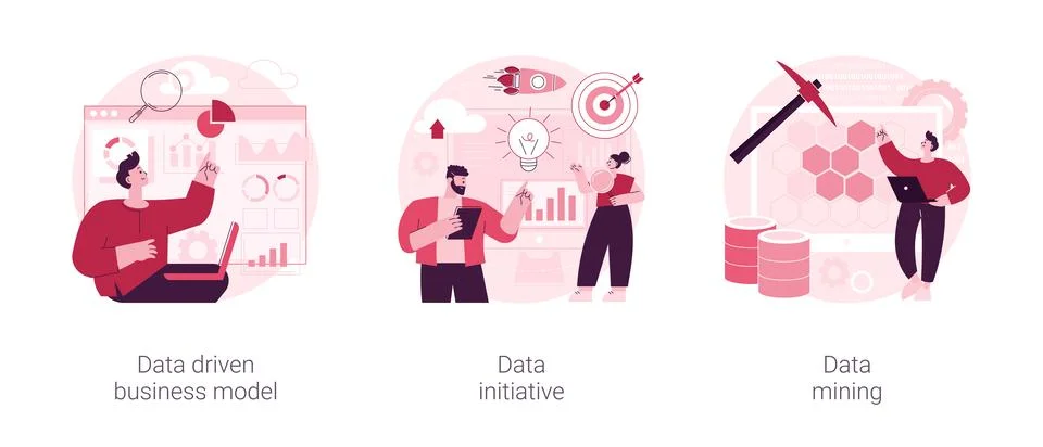 Data analytics abstract concept vector illustrations. Stock Illustration