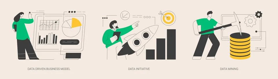 Data analytics abstract concept vector illustrations. Stock Illustration