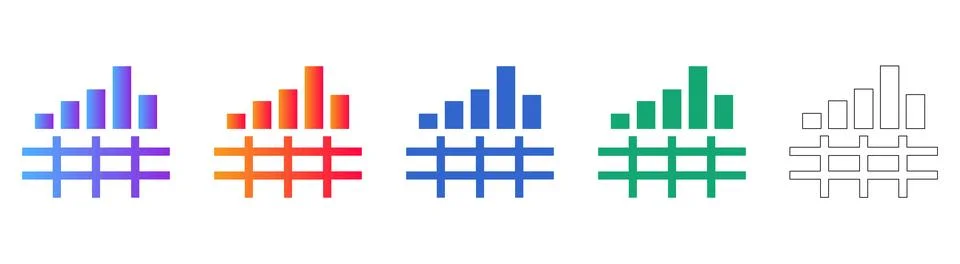 Data Analytics and Bar Graph Performance Icons イラスト素材