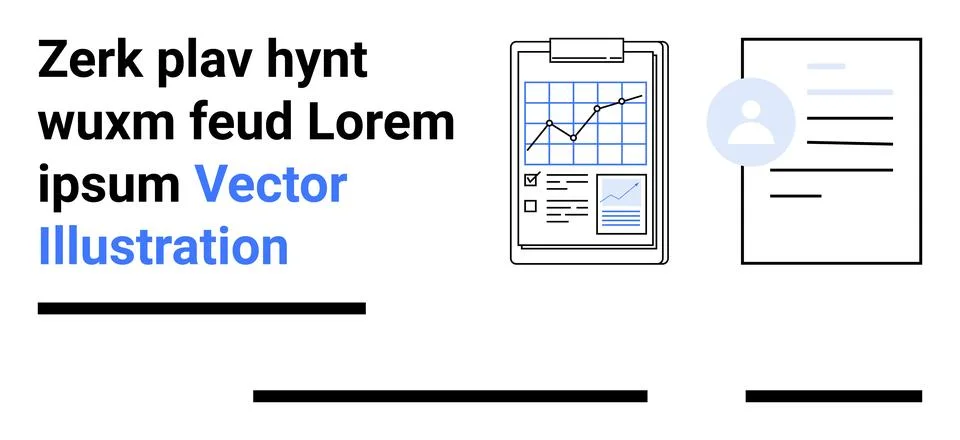 Data Analytics and Business Documentation with User Profile Element 스톡 일러스트