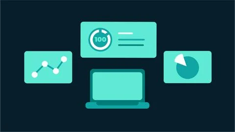 Data Analytics and Business Intelligence Visualization. 스톡 일러스트