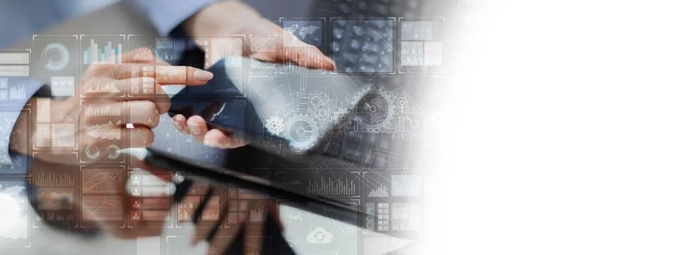 Data Analytics and Business Intelligence Dashboard Concept. Stock Photos