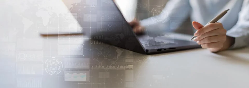 Data Analytics and Business Intelligence Dashboard for Digital Transformation Foto stock