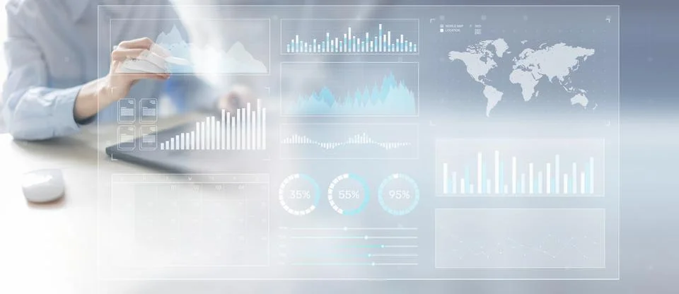 Data Analytics and Business Performance Metrics Visualization. Foto stock