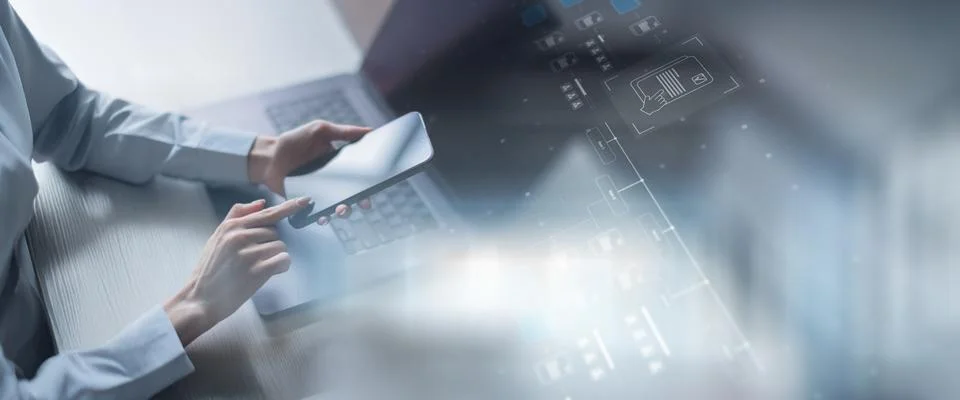 Data Analytics and Business Performance Metrics Visualization. Stock Photos