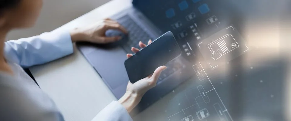 Data Analytics and Business Performance Metrics Visualization. Foto stock