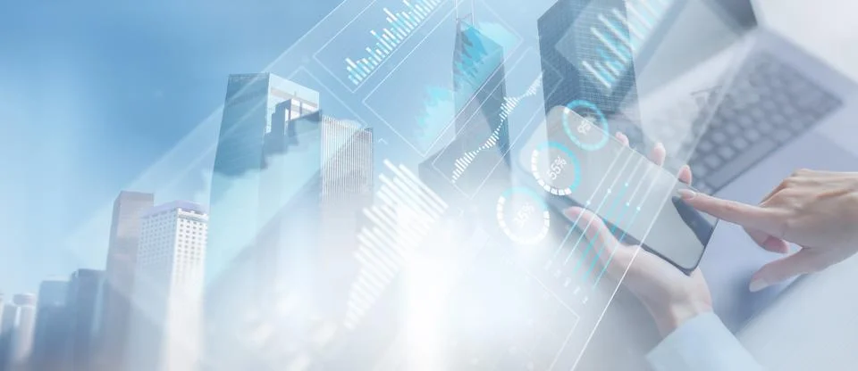 Data Analytics and Business Performance Metrics Visualization. Foto stock