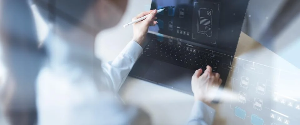 Data Analytics and Business Performance Metrics Visualization. Stock Photos